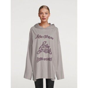 Acne Studios Embroidered Logo Hoodie Size S/M Womens Beige $560